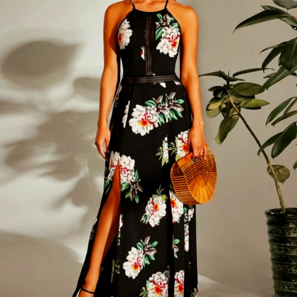 NEW Floor-length Floral Maxi w/ Slit
